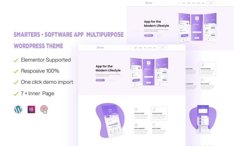 Smarters – Software 0r App Multipurpose & Responsive WordPress Theme