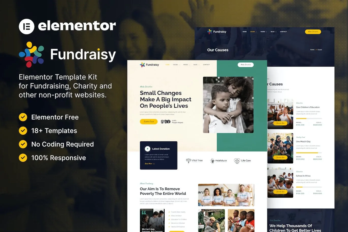 Fundraisy – Charity & Fundraising Elementor Template