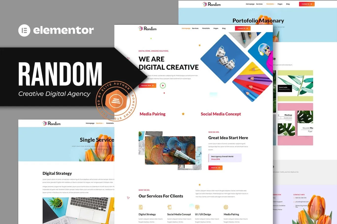 Random – Creative Digital Agency Elementor Template