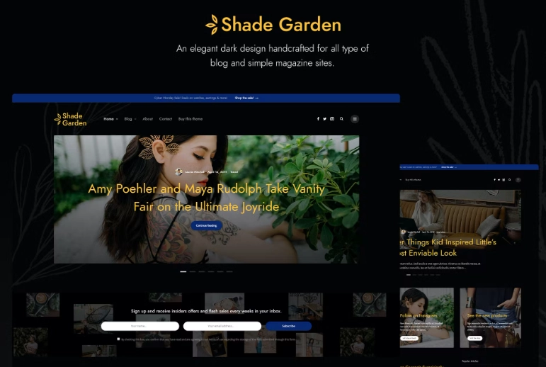 Shade Garden Blog – Creative Blog WordPress Theme