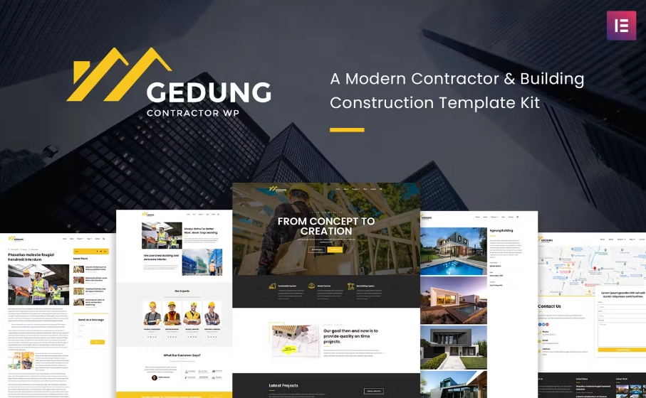 Gedung- Contractor & Building Construction Elementor Template