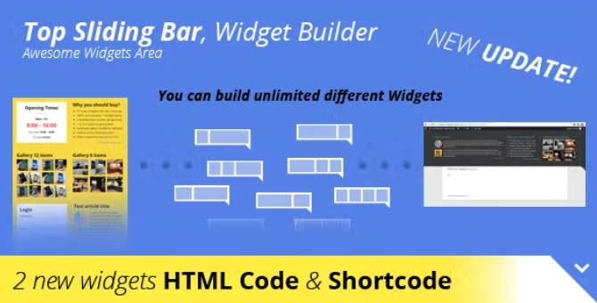 Top Sliding Bar, Widgets Builder