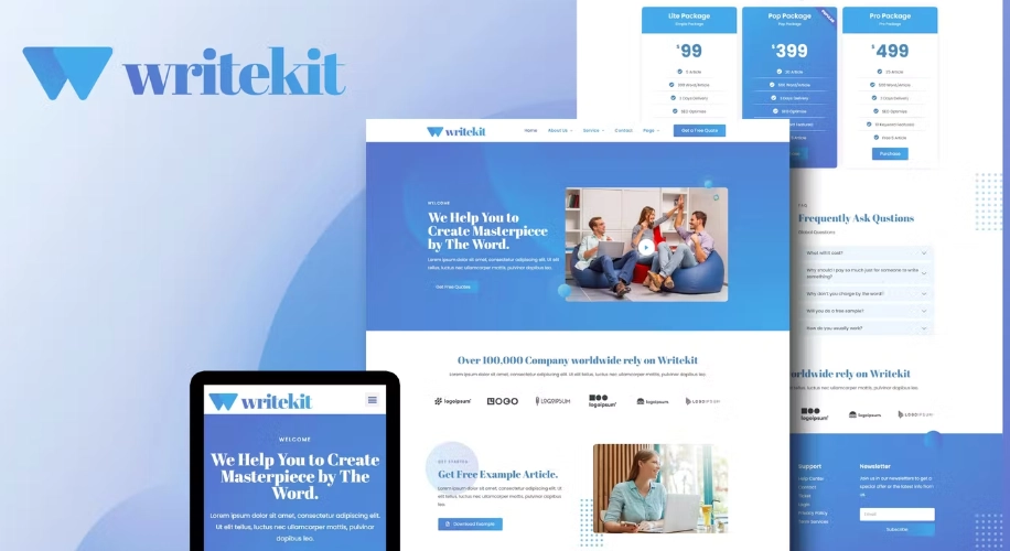 Write – Content Writing Services Agency Elementor Template Kit