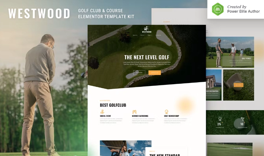 Westwood – Golf Club & Course Elementor Template