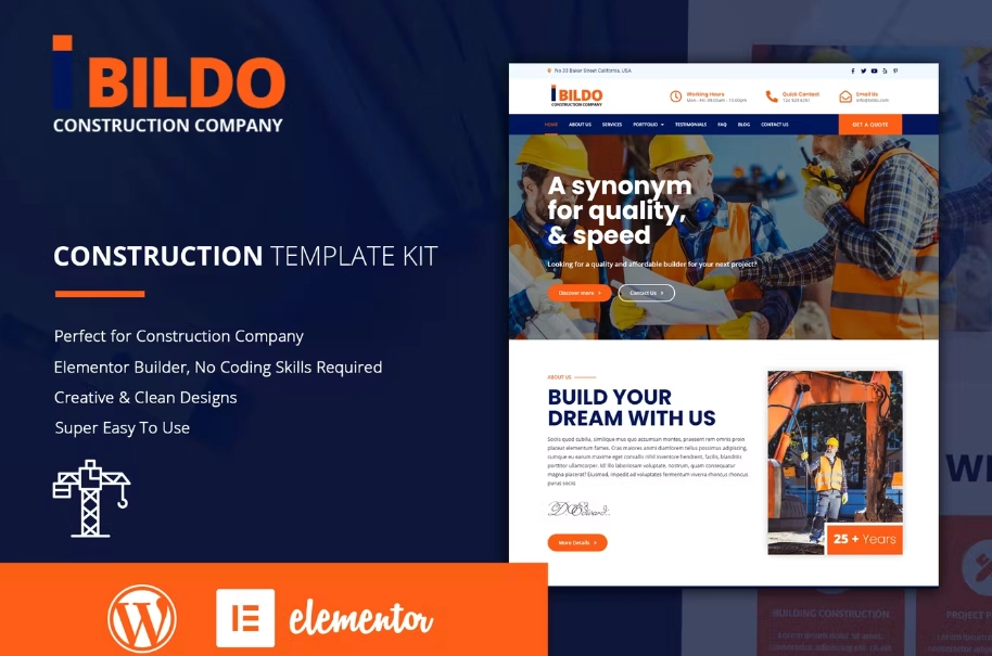 Bildo – Construction Elementor Template