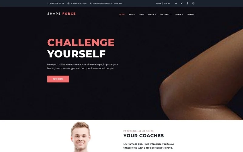 ShapeForce – Sport Studio WordPress Theme