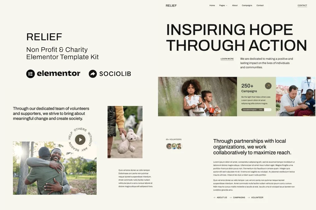 Relief – Non Profit & Charity Elementor Template