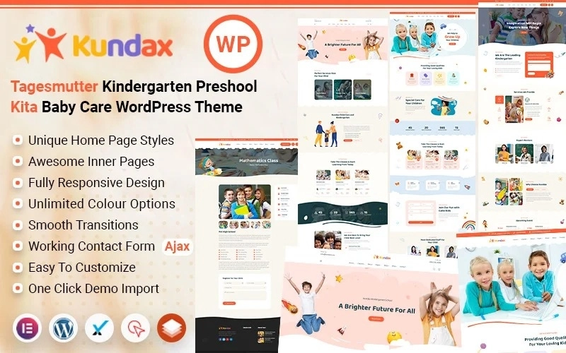 Kundax – Kindergarten Baby Care Children WordPress Theme