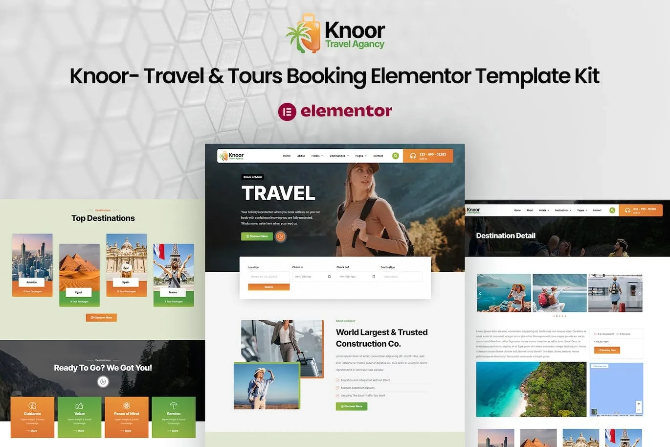 Knoor – Travel & Tours Booking Elementor Template