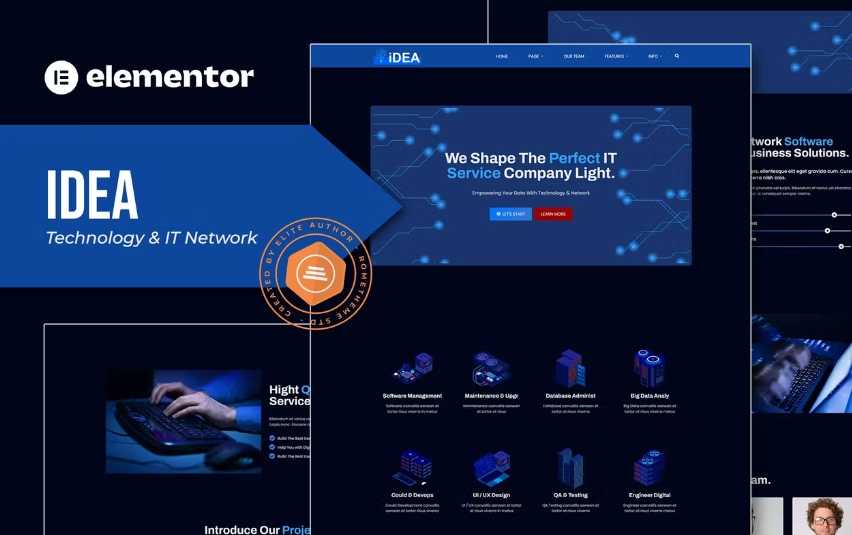 iDea – Technology & IT Network Service Elementor Template