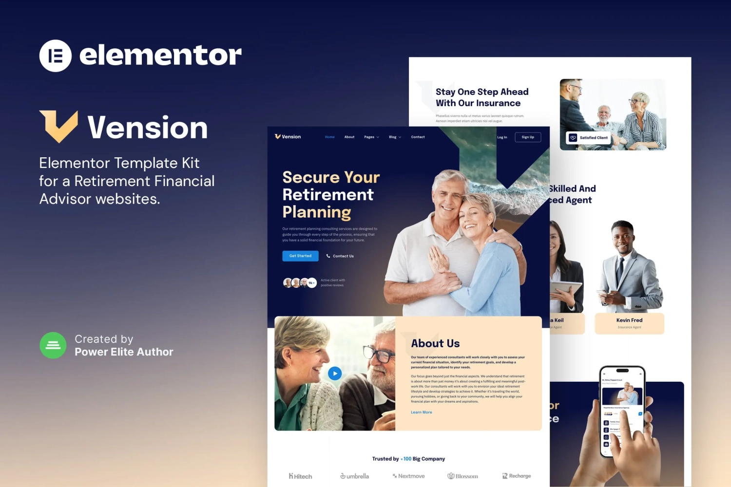 Vension – Retirement Planning Consulting Elementor Template