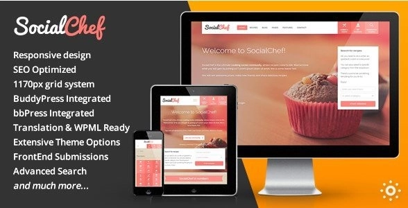 SocialChef – Social Recipe WordPress Theme