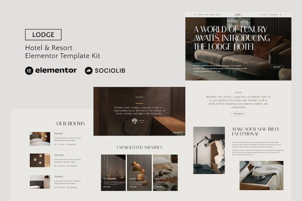 Lodge – Hotel & Resort Elementor Template