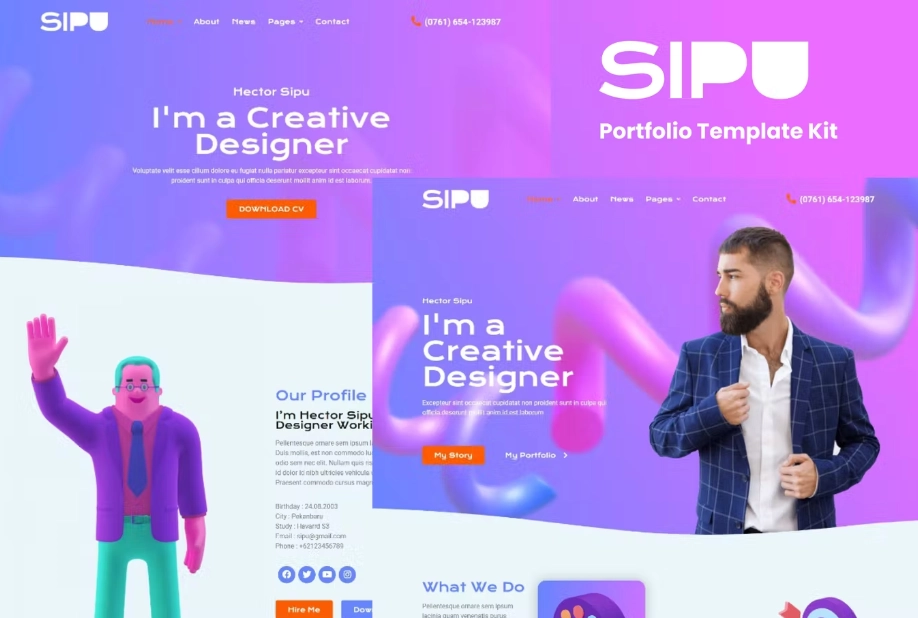 Sipu – Creative Portfolio Elementor Template