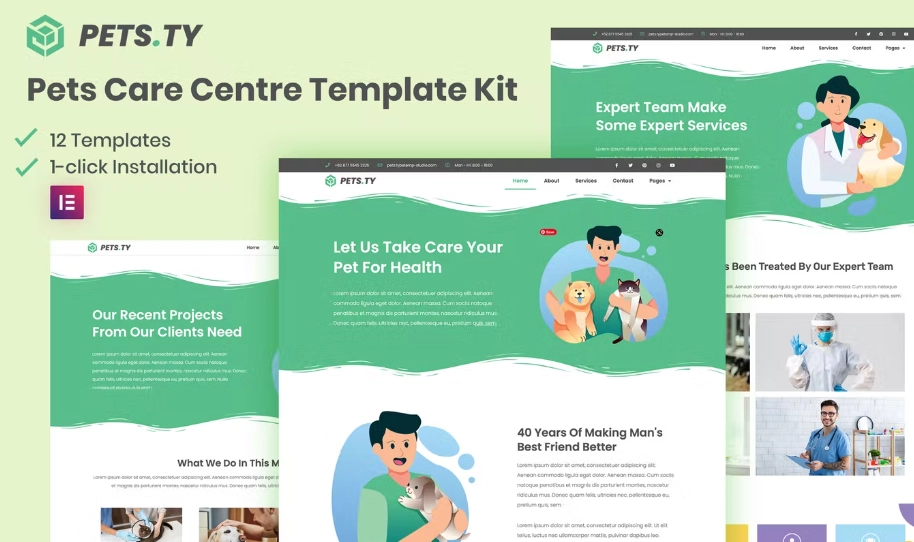 Pets.Ty – Pets Care Clinic Elementor Template