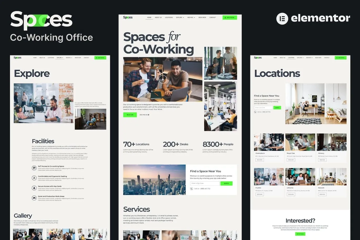 Spaces – Co-Working Elementor Pro Template