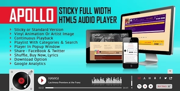 Apollo - Sticky Full Width HTML5 Audio Player