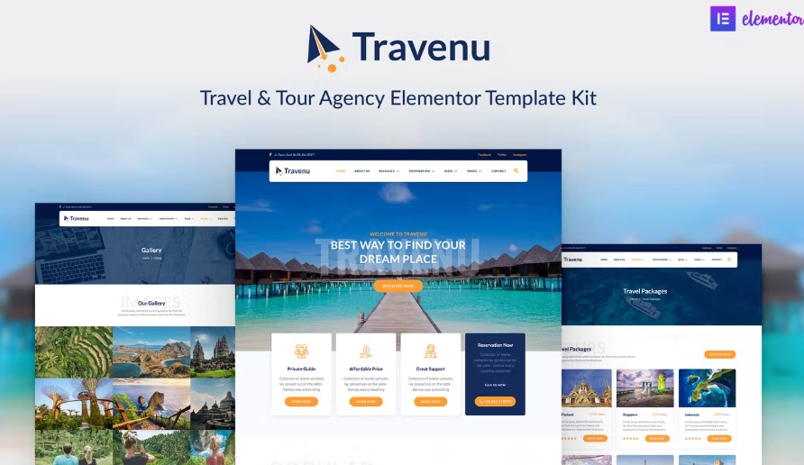 Travenu – Travel & Tour Agency Elementor Template