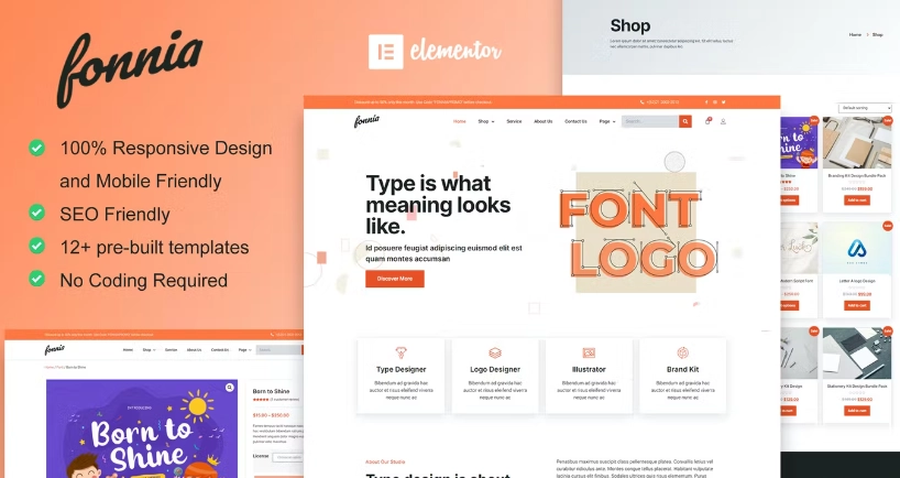 Fonnia – Digital Product Store Elementor Template