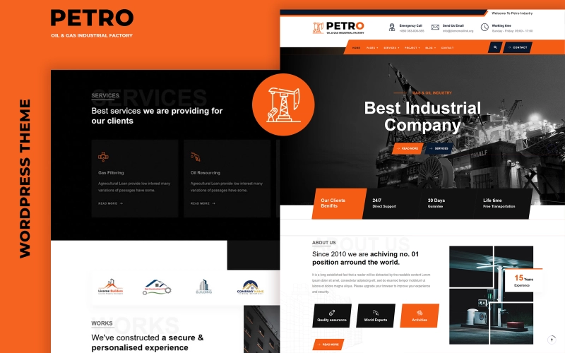 Petro – Gas And Oil Industrial WordPress Elementor Theme WordPress Theme