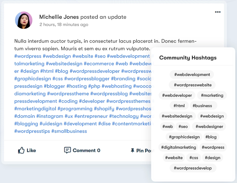 Wbcom Designs- BuddyPress Hashtags