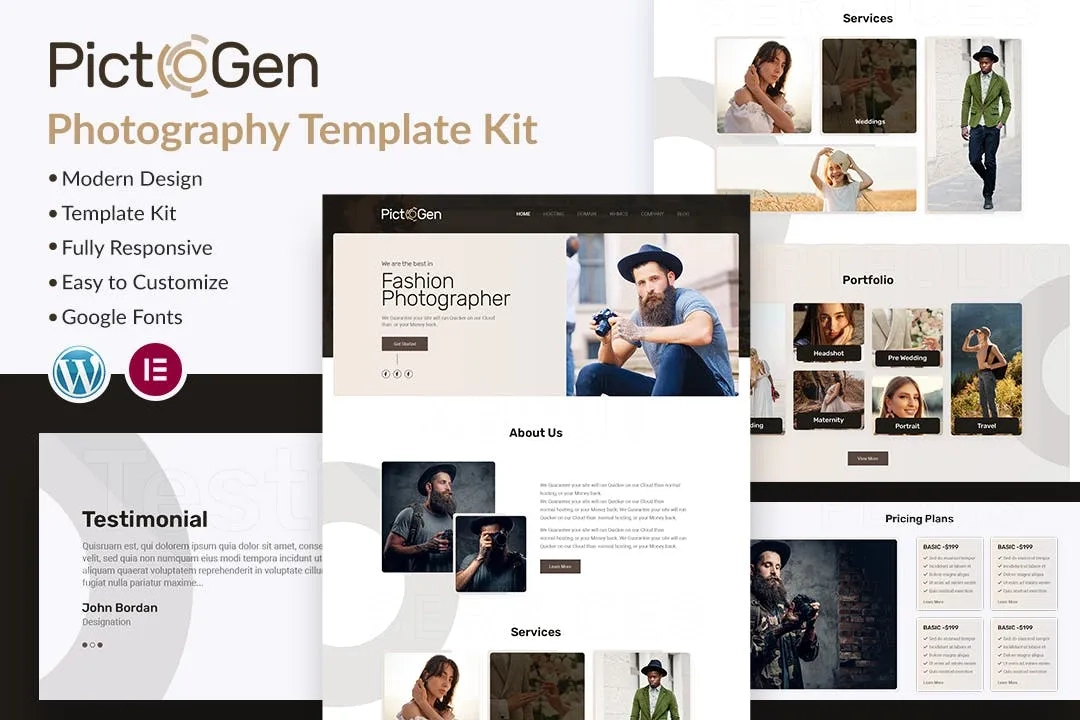 Pictogen – Creative Photography Elementor Template