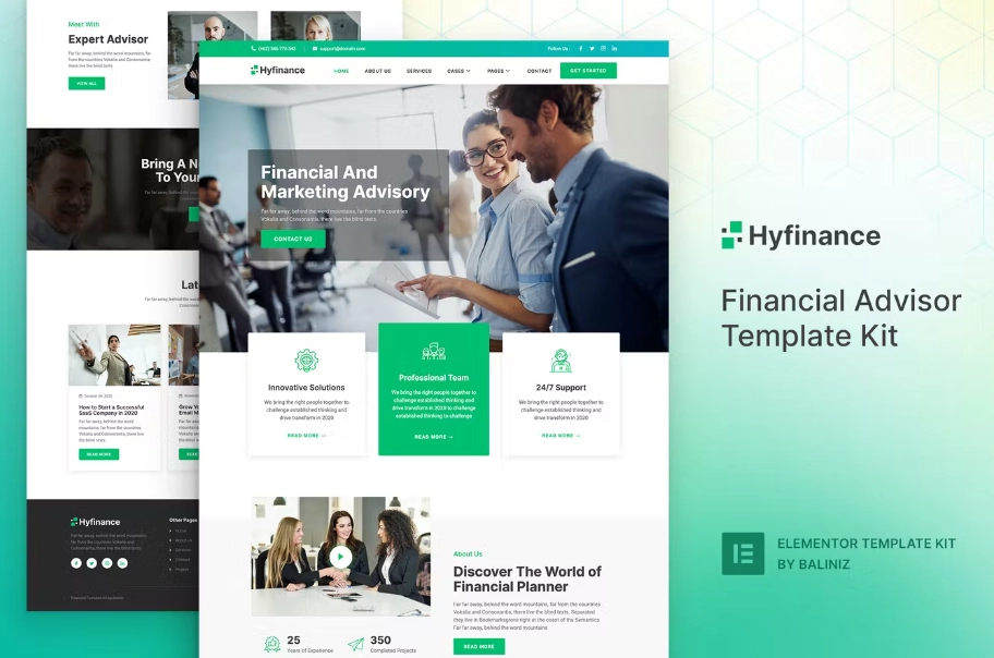 Hyfinance – Financial Advisor Elementor Template