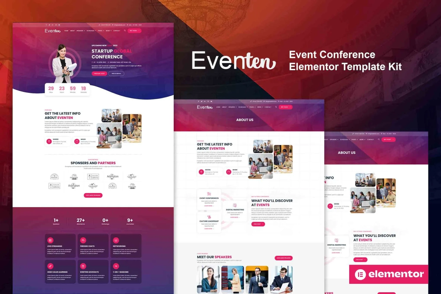 Eventen – Event Conference Elementor Pro Template