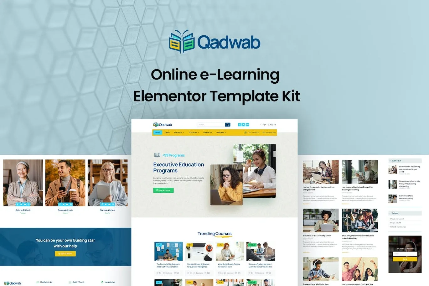 Qadwab – Online e-Learning Elementor Template