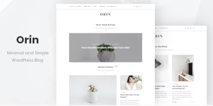 Orin – Minimal Blog For WordPress