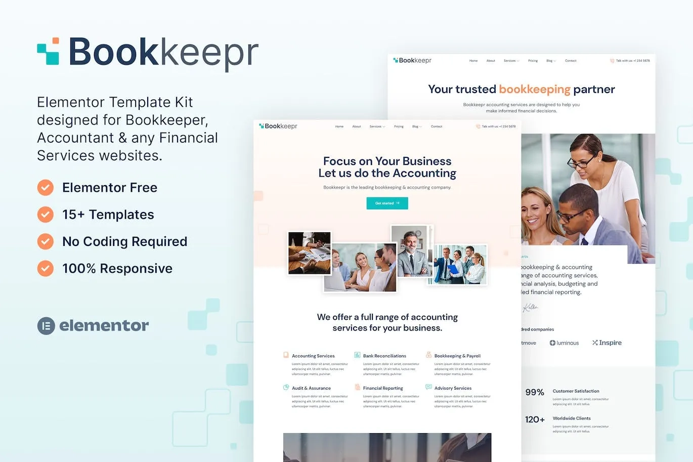 BookKeepr – Bookkeeping & Accounting Service Elementor Template