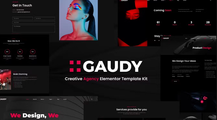 Gaudy – Dark Digital Agency Elementor Template