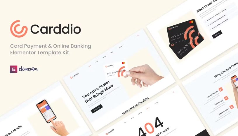 Carddio – Card Payment & Online Banking Elementor Template