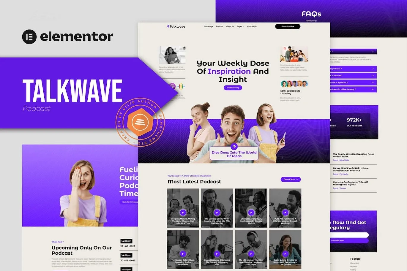 Talkwave – Podcaster Elementor Template