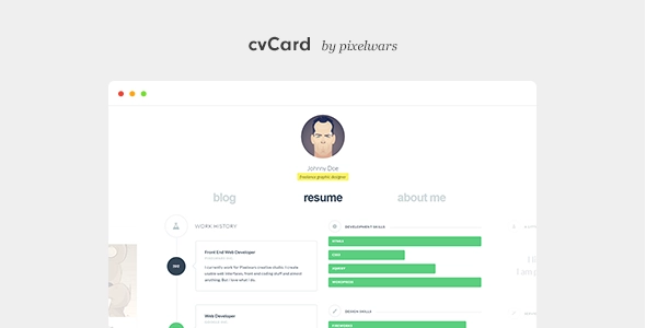 cvCard WP – Responsive WordPress Resume Theme