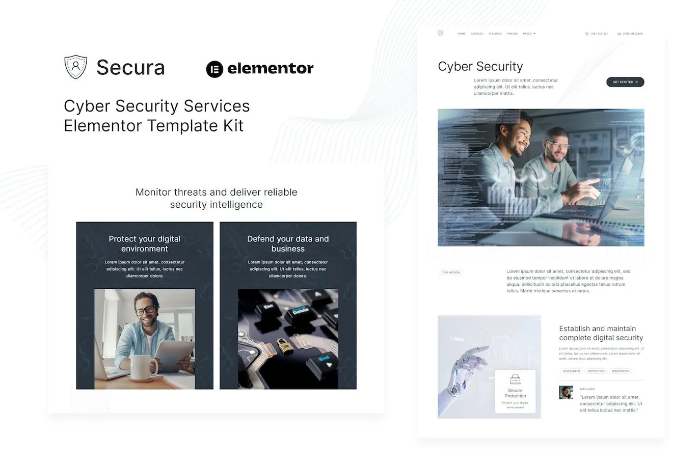 Secura – Cyber Security Services Elementor Template