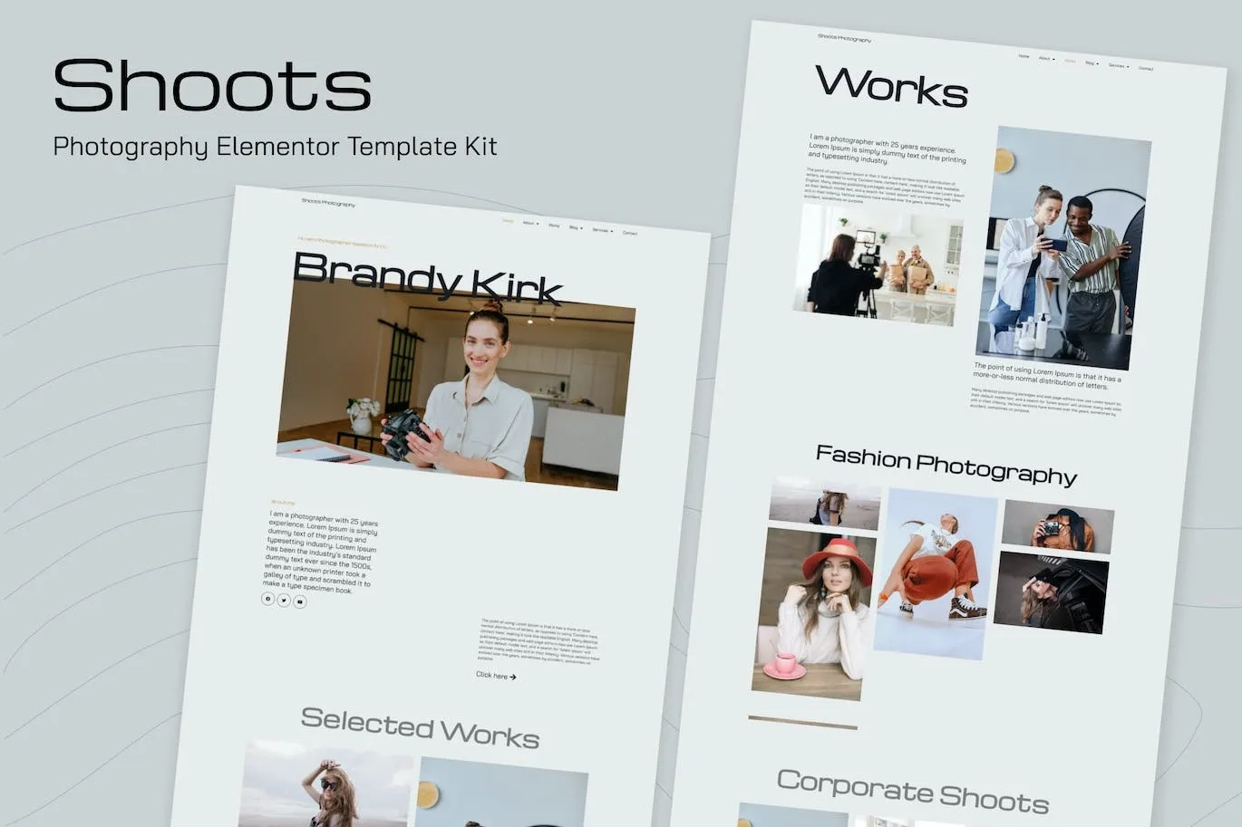 Shoots – Photography Elementor Template