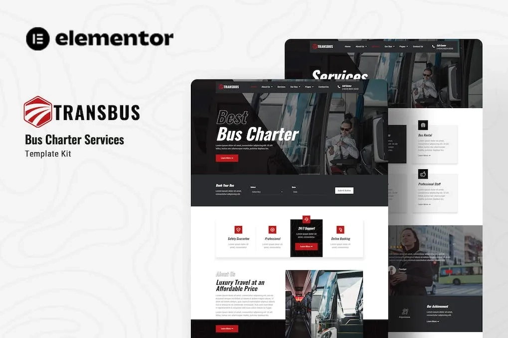 Transbus – Bus Charter Service Elementor Template