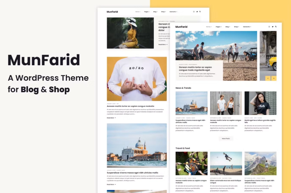 Munfarid – A WordPress Theme For Blog & Shop