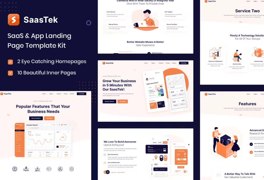 SaasTek – SaaS & Technology Elementor Template