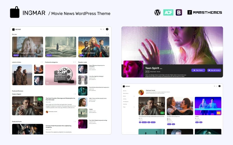 INGMAR – Movie News, Reviews and Database WordPress Theme