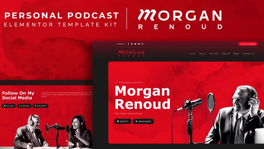 Morgan Renoud – Personal Podcast Elementor Template
