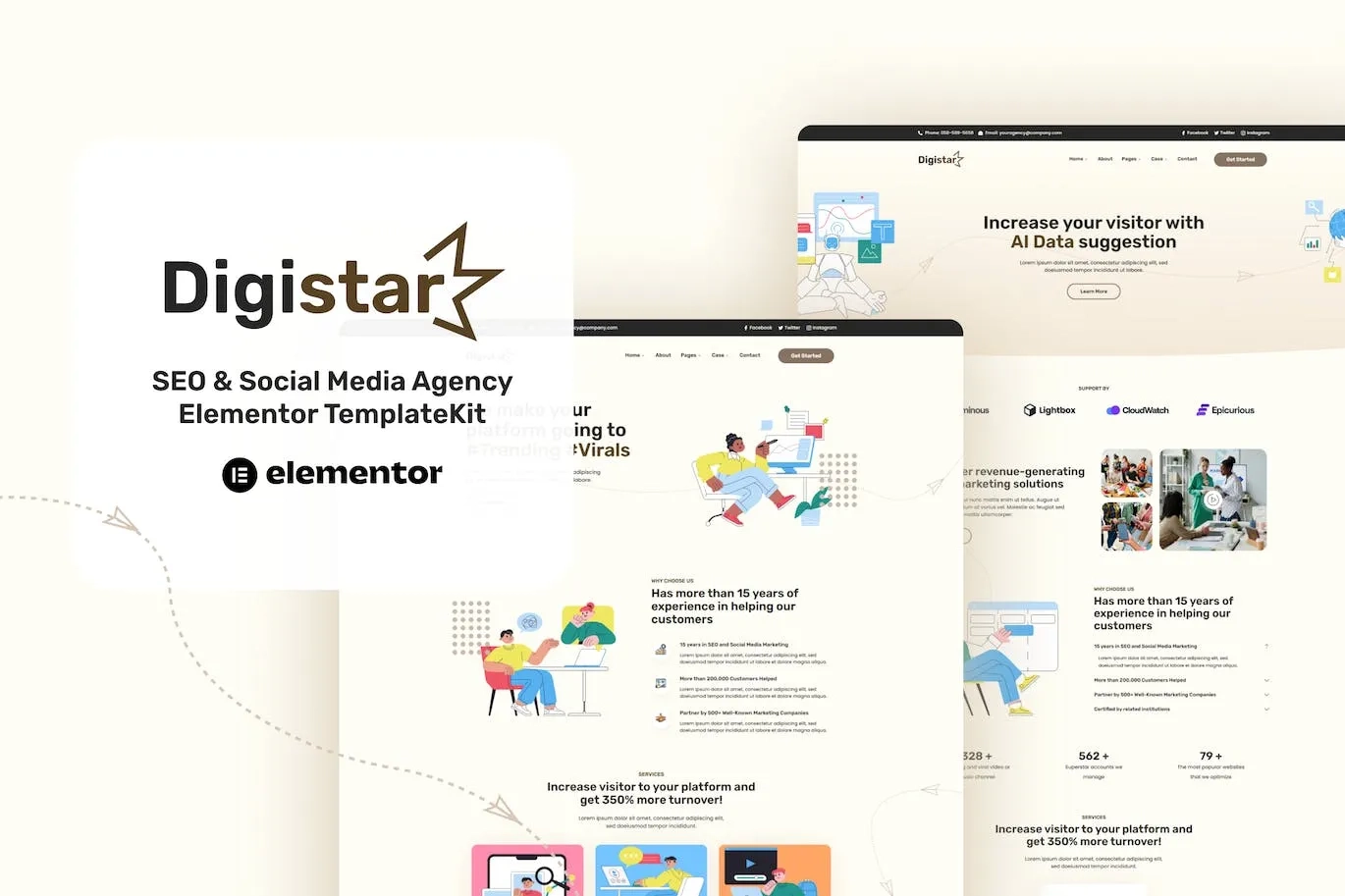 Digistar – SEO & Social Media Agency Elementor Templat