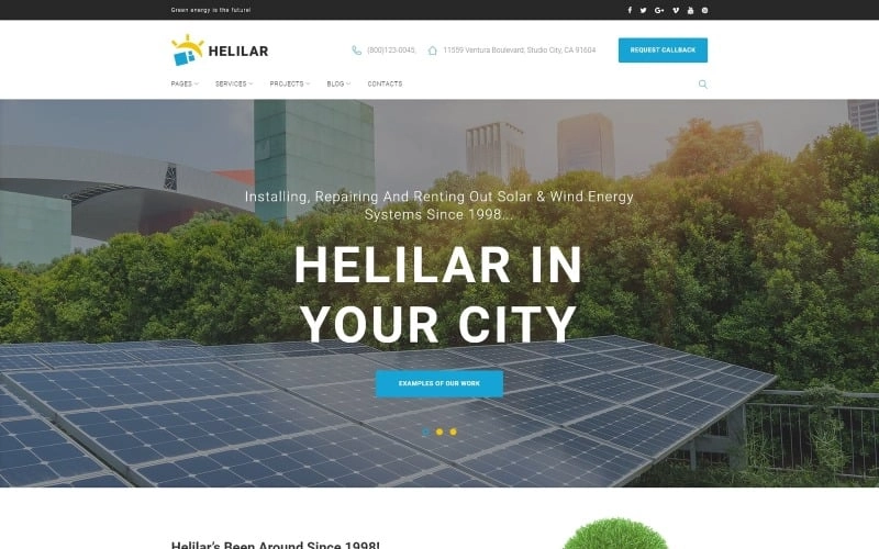Helilar – Solar & Renewable Energy WordPress Theme