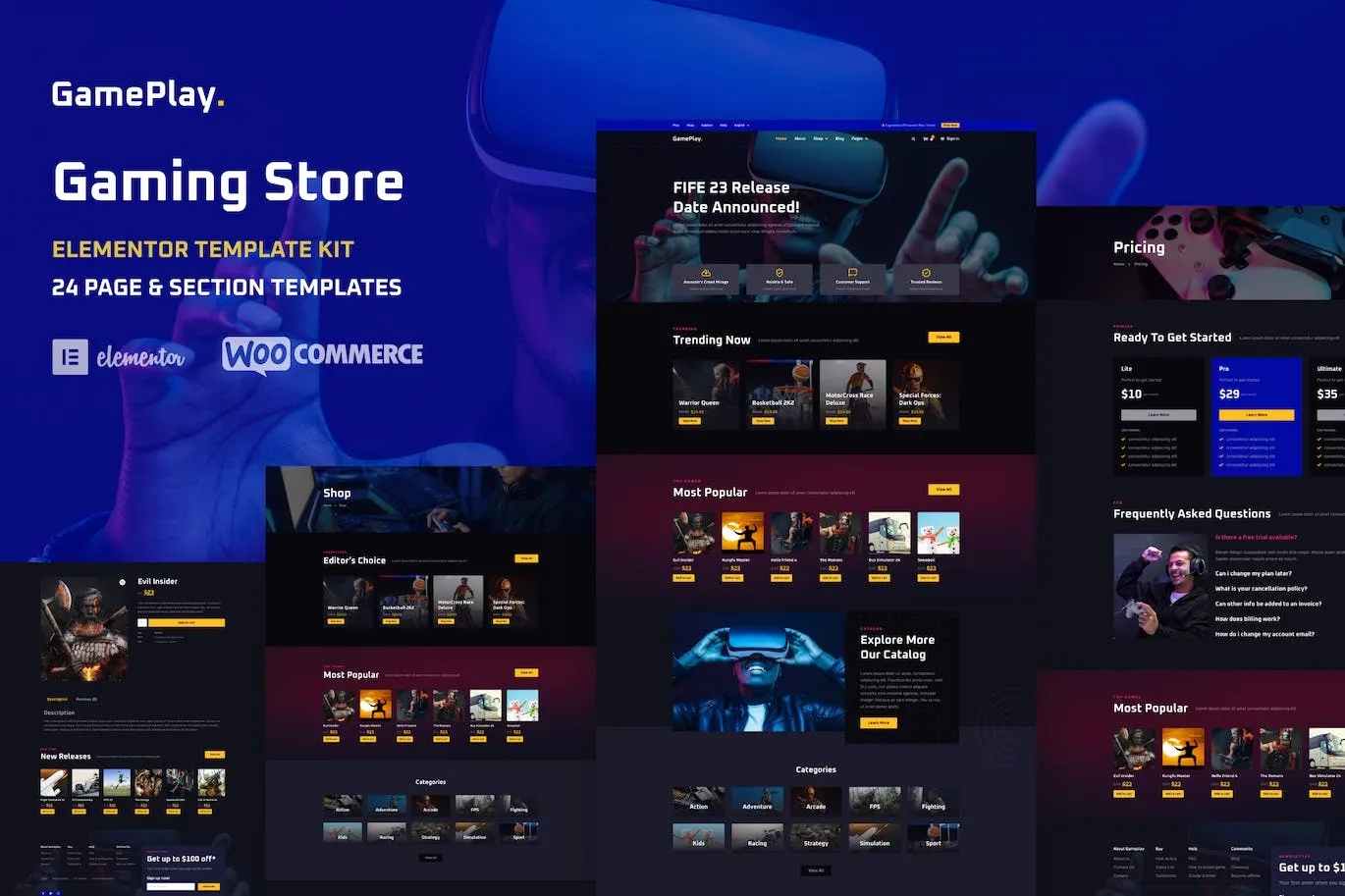 GamePlay – Video Game Store Elementor Template