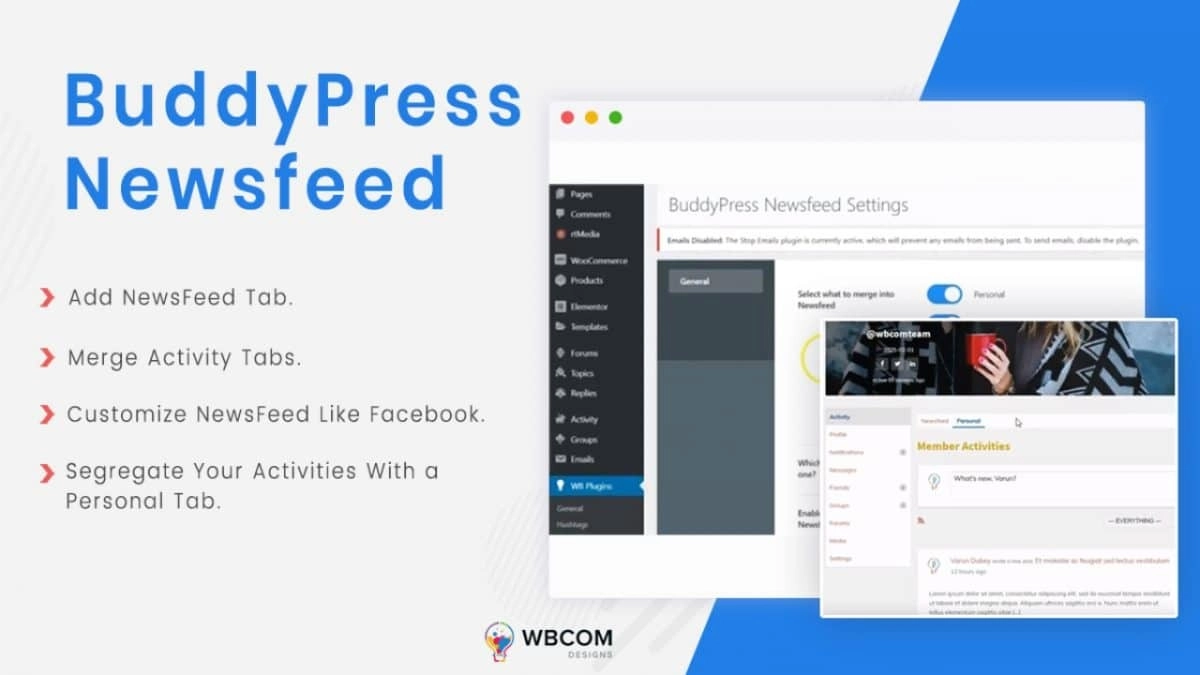 Wbcom Designs - BuddyPress Newsfeed