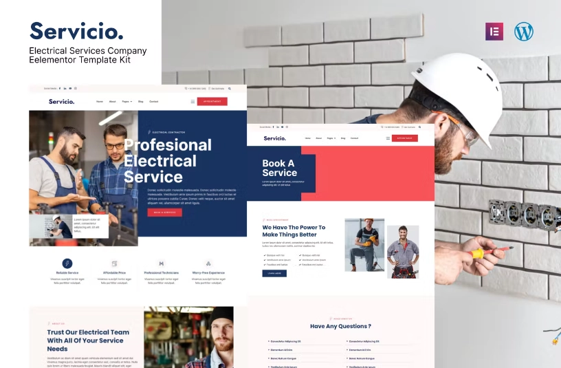 Servicio – Electrician & Electrical Services Template