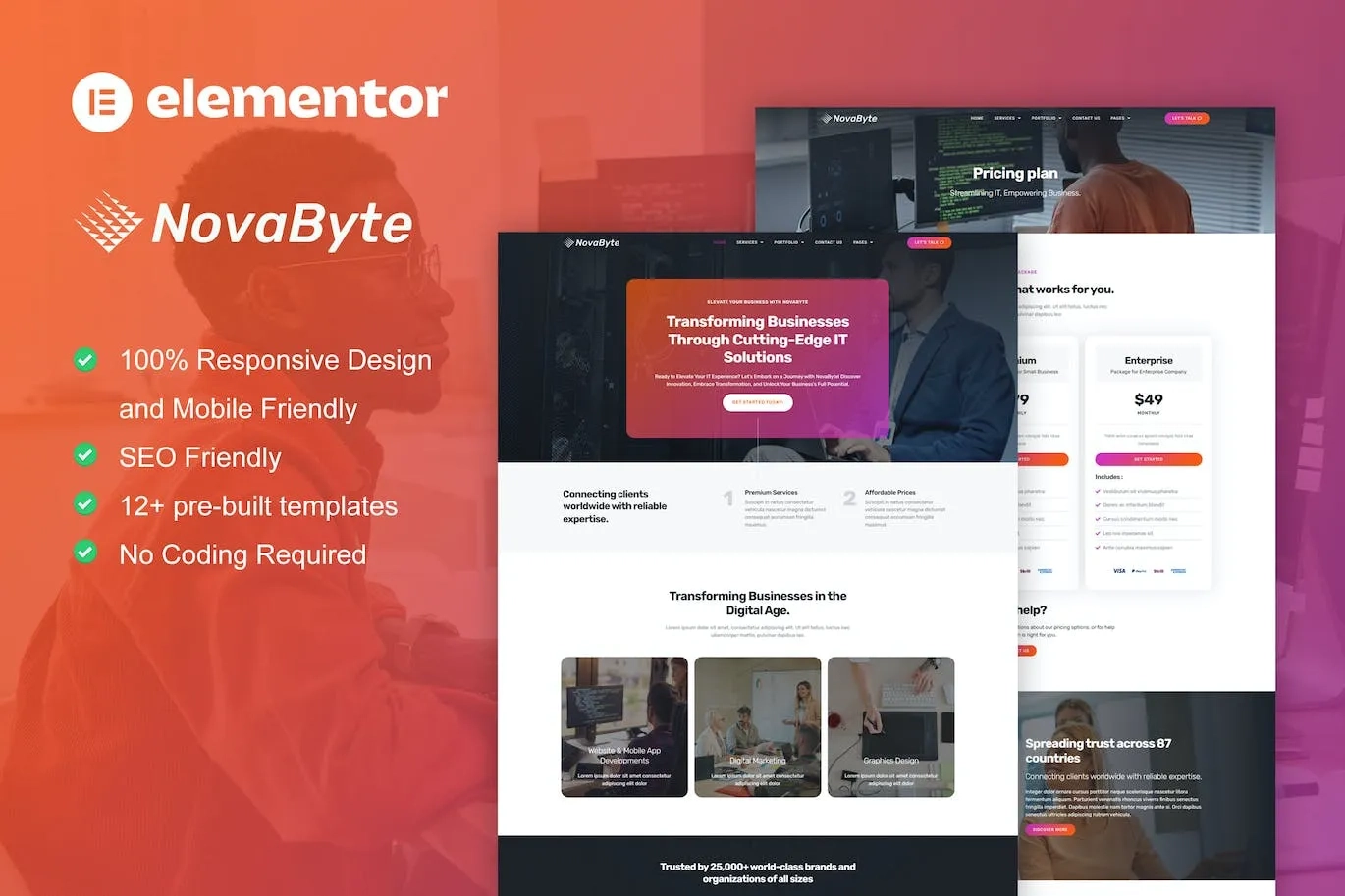 Novabyte – IT Solutions & Services Company Elementor Pro Template