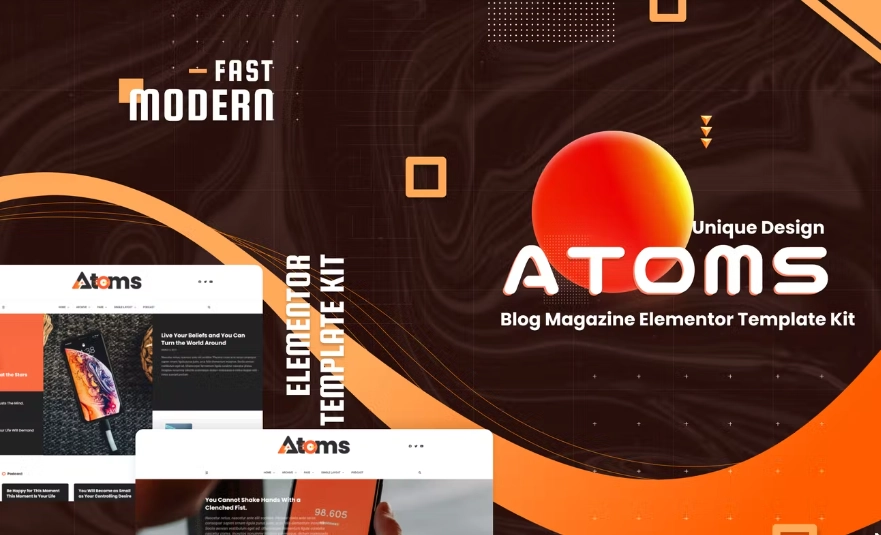 Atoms – Blog & Magazine Elementor Template