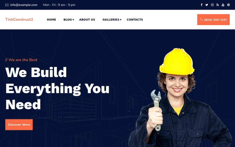 TishConstruct2 – Construction and Architecture WordPress Theme